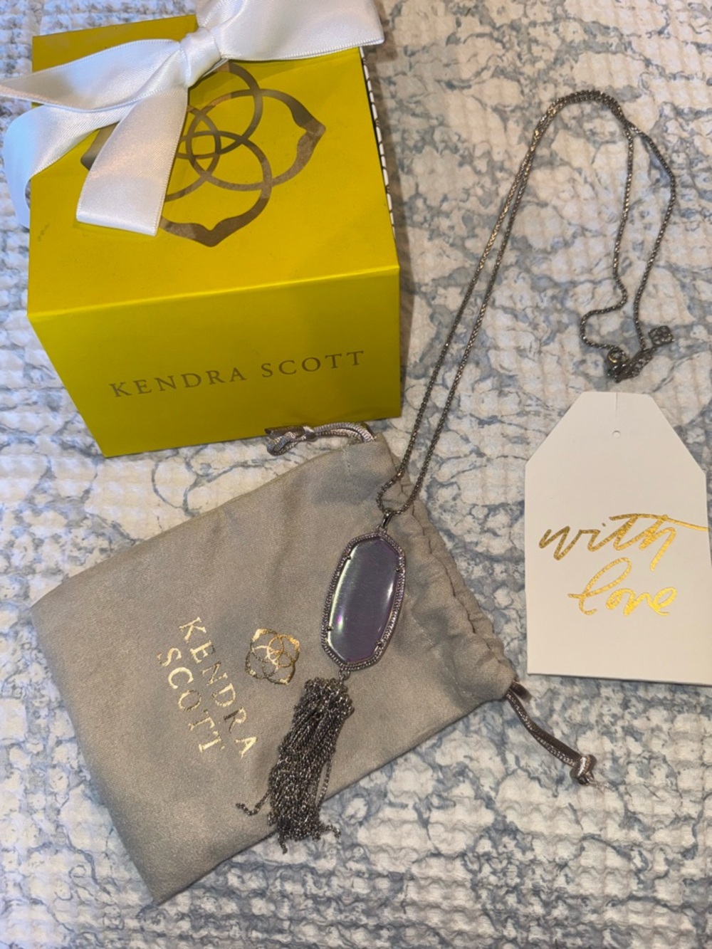 Kendra Scott Lavender Stone Pendant Necklace with Tassel